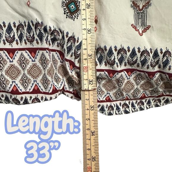 Shyanne Brown Suede Bodice Aztec Print Dress Women’s M Boho Western Cowgirl - Picture 8 of 8